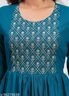 Rayon Kurti for Women, Navy Blue 