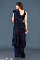 Lycra Sequence Saree for Women 