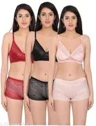 Polycotton Bra with Panty for Women 