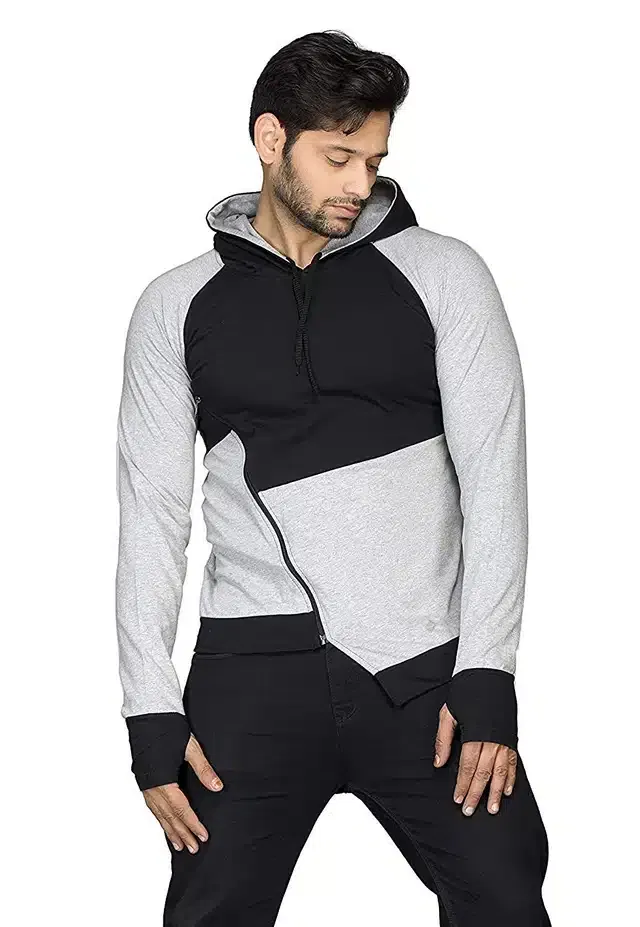 Hooded Full Sleeves T-Shirt for Men (Multicolor, M)