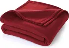 Solid Polar Fleece Blanket Red 