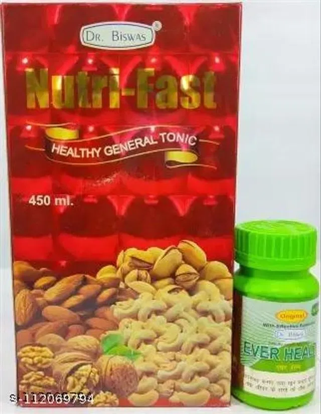 Dr Biswas Nutrifast Healthy Tonic & Ever Health Capsule For Family Good Health|Pack Of 2| (Pack Of 2)