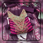 Chanderi Cotton Embroidered Unstitched Suit Fabric, Purple
