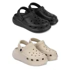 Combo of Clogs for Women (Black & Beige, 7) (Pack of 2)
