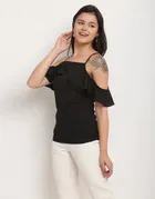 Polyester Solid Top for Women 