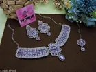 Silver Finish Enchanting Partywear Necklace Set with Royal Touch of Elegance for Women 