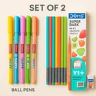 Klassy Blue Ball Pens 5 pcs and Y1+Pencils 10 pcs with free Sharpener & Eraser 
