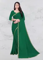 Lycra Solid Saree for Women 