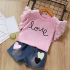 Cotton Blend Printed Clothings Set for Girls 