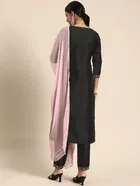 Embroidered Kurta Set with Dupatta for Women 