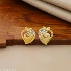 Designer Gold Plated Crystal Stud Earrings For Women