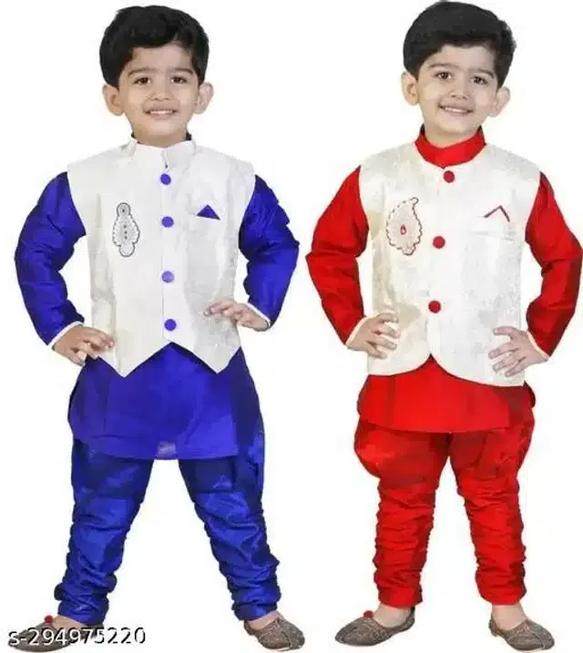 Sherwani Set for Boys (Multicolor, 5-6 Years) (Pack of 2)