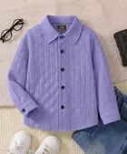 Self Design Cotton Blend Long Sleeves Polo for Boys 