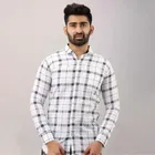 Cotton Blend Full Sleeves Chequered Shirt for Men 