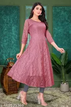 Net Kurti for Women,  Pink  