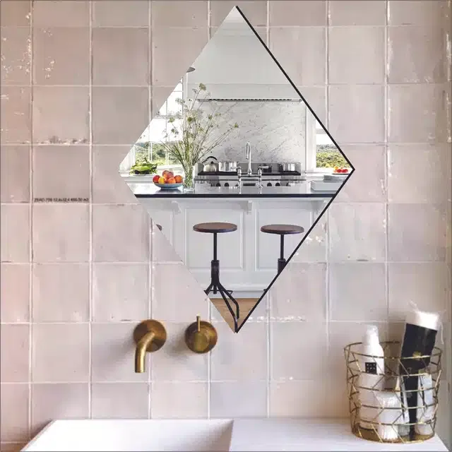 Acrylic Wall Mirror Stickers (Silver, 20x30 cm)