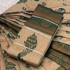 Litchi Silk Zari Embroidered Saree for Women, Cream 