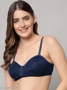 Cotton Blend Solid Padded Bra for Women 