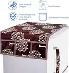 PVC Printed Fridge Top Cover with 3 Pcs Shelf Mats & Handle Cover 