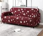 Homwatica 3 Seater Floral Maroon Printed Elastic Sofa Cover 180X230Cm Pack Of 1