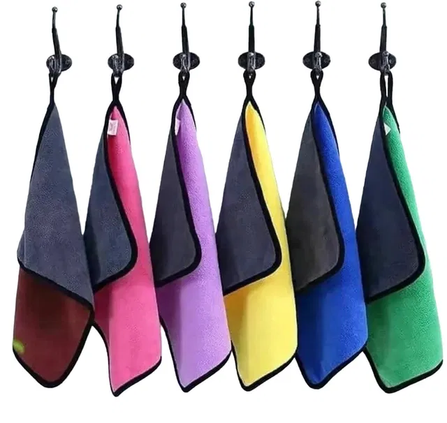 Neekshaa Microfiber Towel (Multicolor, 40x40 cm, Pack of 6)