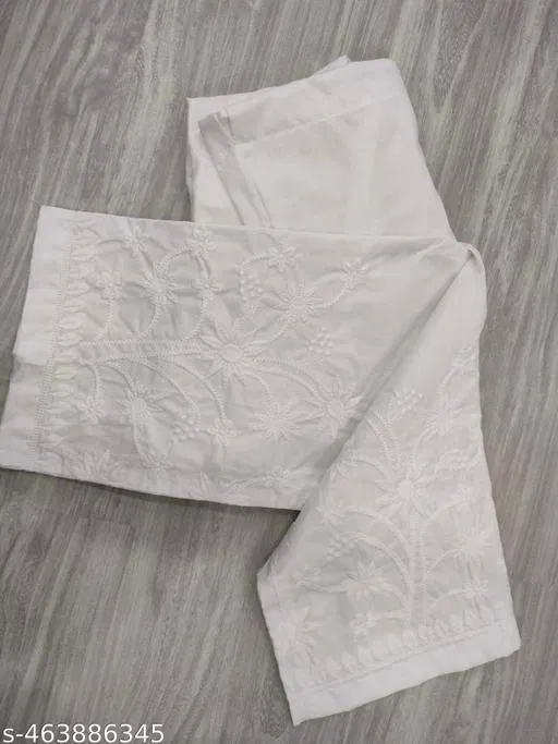 Cotton Solid Pant for Women, White (XXL)