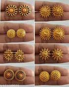 Gold-Plated Earrings/Studs/Bali Combo For Women'S/Girls