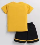 Panda Print Hosiery Cotton Clothing Set for Kids, Yellow & Black 