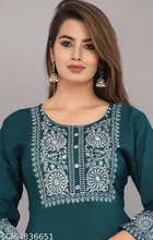 Anarkali Rayon Solid Kurti for Women 