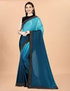 Chinon Solid Saree for Women 