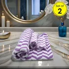 Safina Hand & Bath Towel Set Pack of 2 Chevron Lavender