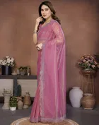 Bollywood Pink Organza Net Saree for Women