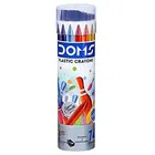 DOMS Round Tin Plastic Crayons with free sharpener 