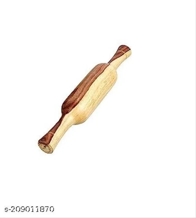 Wooden Rolling Pin (Brown & Beige)