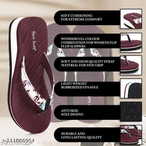 EVA Flip-flops for Women (Maroon, 7)