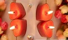 Heart Shaped Unscented Candles (Red, Pack of 4)