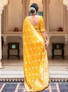 Banarasi Yellow Art Silk Printed Saree for Women