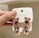 Trendy korean cute taddy bear stud earrings combo of 2 Pair earring, korean earring
