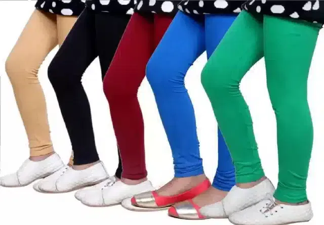 Solid Leggings Combo for Girls (Pack of 5) (Multicolor, 15-16 Years)