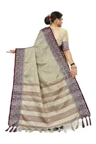 शारदा क्रिएशन कॉटन एम्बेलिशड साड़ी विद ब्लाउज 