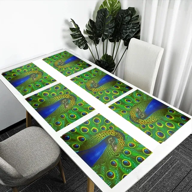 PVC Printed Dining Table Placemats (Multicolor, 30x45 cm) (Pack of 6)