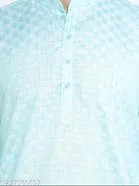 Cotton Blend Checked Kurta with Pyjama for Men 