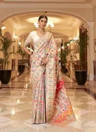 Kanjivaram Soft Cotton Silk Handloom Pashmina Saree for Women 
