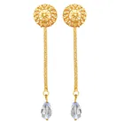 Designer Gold Plated Chain Drop Earrings Set for Women & Girls 