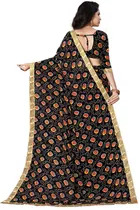 कानूड़ा फैंसी विमेंस जॉर्जेट फ्लावर प्रिंटेड साड़ी 
