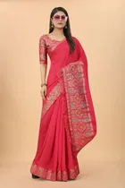 Women's Saree with Unstitched Blouse 
