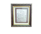 Wooden Shri Radha Krishna Lilver Photo Frame for Puja 