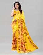 कनूड़ा फैंसी विमेंस जॉर्जेट फ्लावर प्रिंटेड साड़ी 