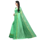 सिद्धिदाता टेक्सटाइल विमेंस कॉटन ब्लेंड स्ट्राइप साड़ी विद अन-स्टीट्च्ड ब्लाउज पीस 