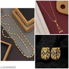 Alloy 2 Pcs Chain with 1 Pair Earrings for Women 